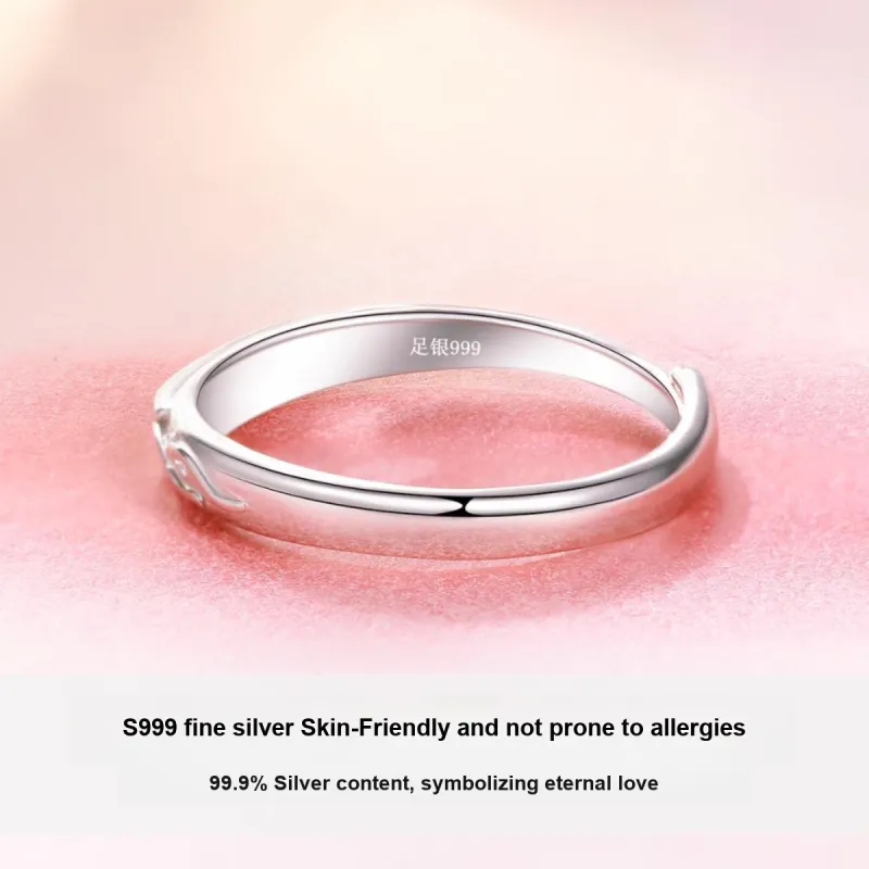 JITAIXIANG S999 Fine Silver Rings Unisex-8