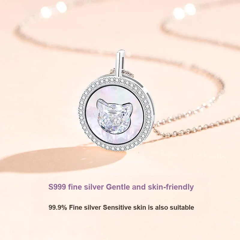 PEACE & CAT S999 Fine Silver Necklaces Women's-2