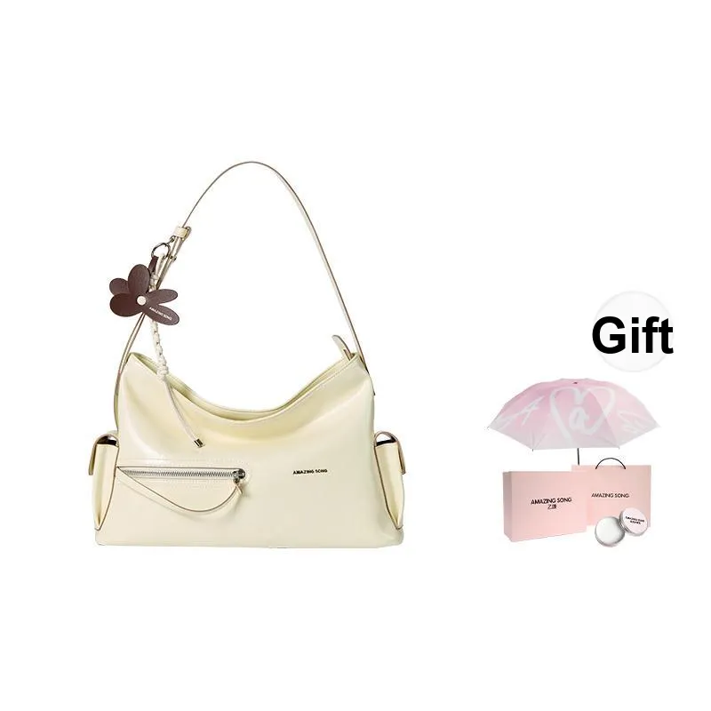 AMAZING SONG Cow Leather, Zip Closure Commute Date Casual Crossbody Bag, Shoulder Bag Women's Multicolor-30