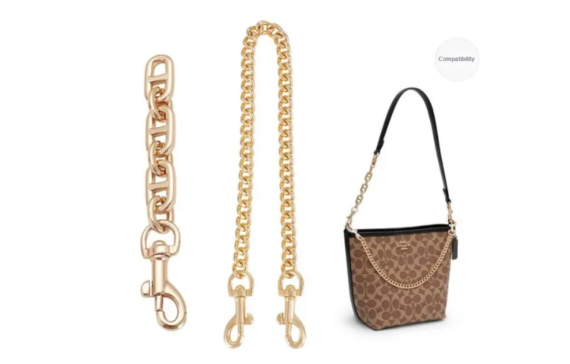 Lan Bao Fan Alloy Metal Bag Accessory Bag Strap Women's Gold/Silver-30