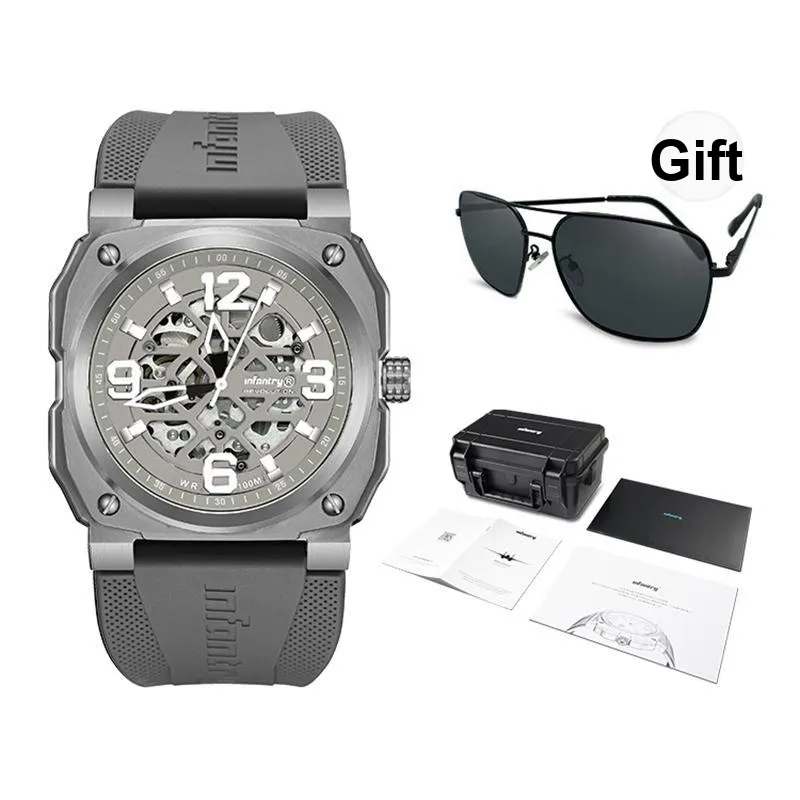 INFANTRY Eagle Thunder Avant Garde Collection Mechanical Movement Watch Unisex Cut Out Dial