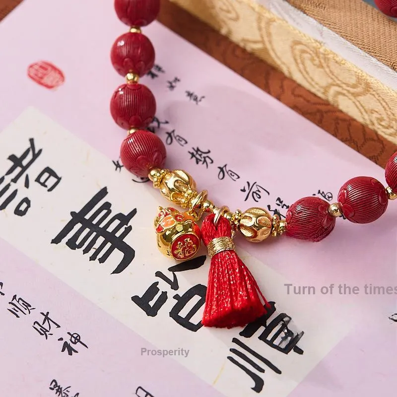 WJT Reconstructed Cinnabar Bracelets Unisex-3