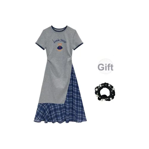 JSUHH Короткий рукав Платье Женское