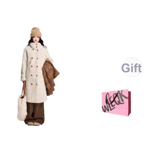 WLEQK Бежевый Абрикос Женские Меховые изделия