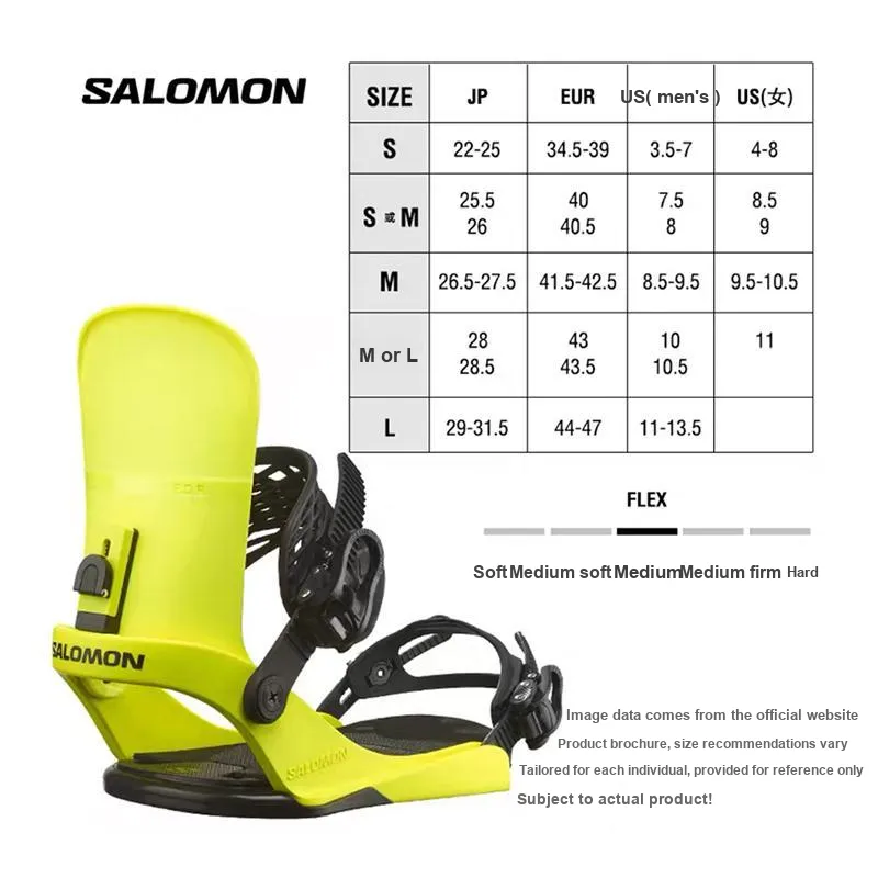 SALOMON Single Snowboard Ski Bindings Unisex Yellow-3