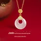 999 Fine Silver-Jade Full Blessing Peaceful Buckle Necklace