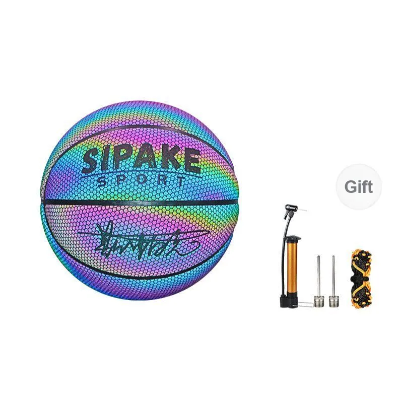 SIPAKESPORT Synthetic Leather Basketball Rainbow Size 7 Reflective Street Unisex-0