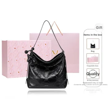 NUCELLE Artificial Leather Waxed Leather One Shoulder Bucket Bag Women's Multicolor