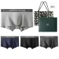 Wide Waistband 4-Pack Box Included (Dark Heather Gray+Light Heather Gray+Black+Navy Blue)