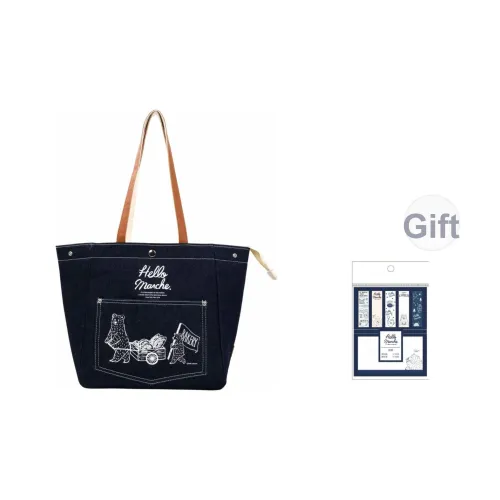 Hello Marche Холст Плечевая сумка Унисекс Темно-синий Серо-бежевый