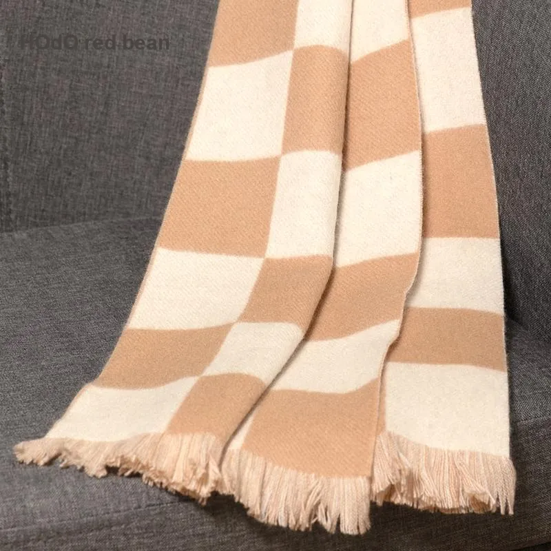 Red Bean Cashmere Knit Scarves Women's-8