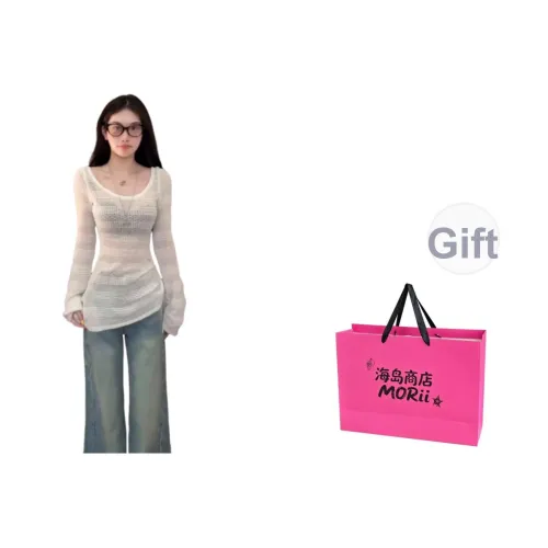 MORii Белая сумка для покупок включено женские трикотаж