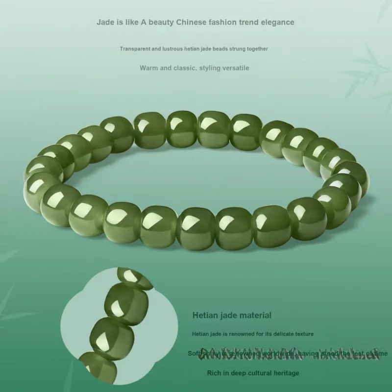 LAOMIAO Hetian Jade Bracelets Green Jade Women's-3