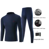 Mock Neck Clothing Sets (Navy Blue) Thickened and Fleece-Lined/Windproof Neck Warmer