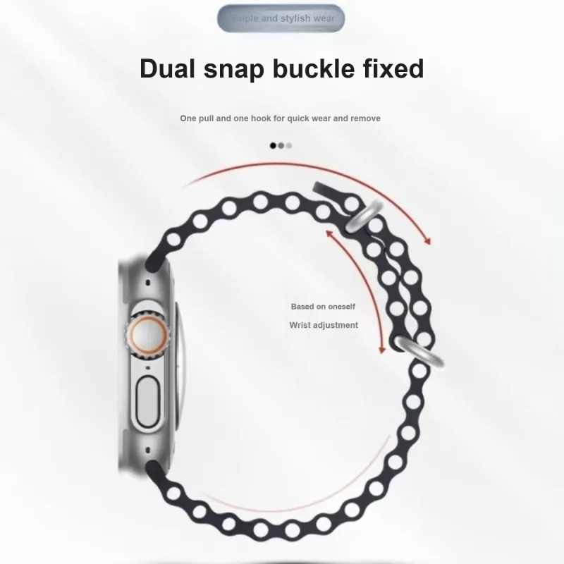 MUZHITIANKONG Apple Compatibility Watch Band 21CM Silicone Material-2