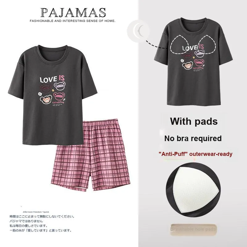 Cotton Gene Pajama Set Women's Black-2