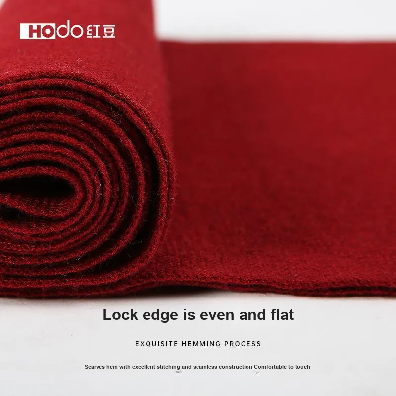 Red Bean 4.2% Wool Knitted Fabric Knit Scarf Men's-8
