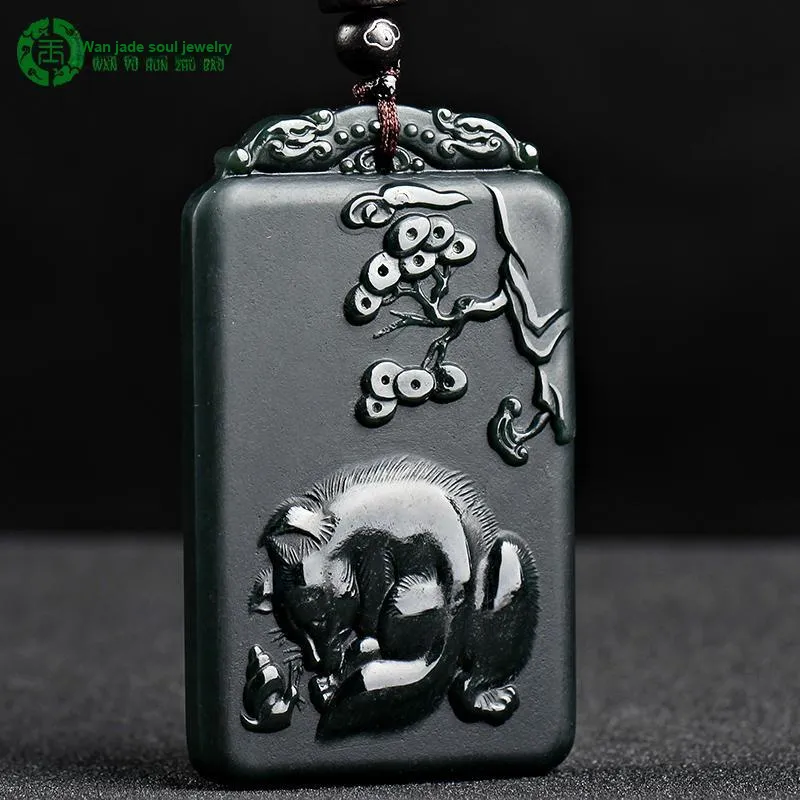 WANYUHUN Hetian Jade Pendants Green Jade Unisex-62