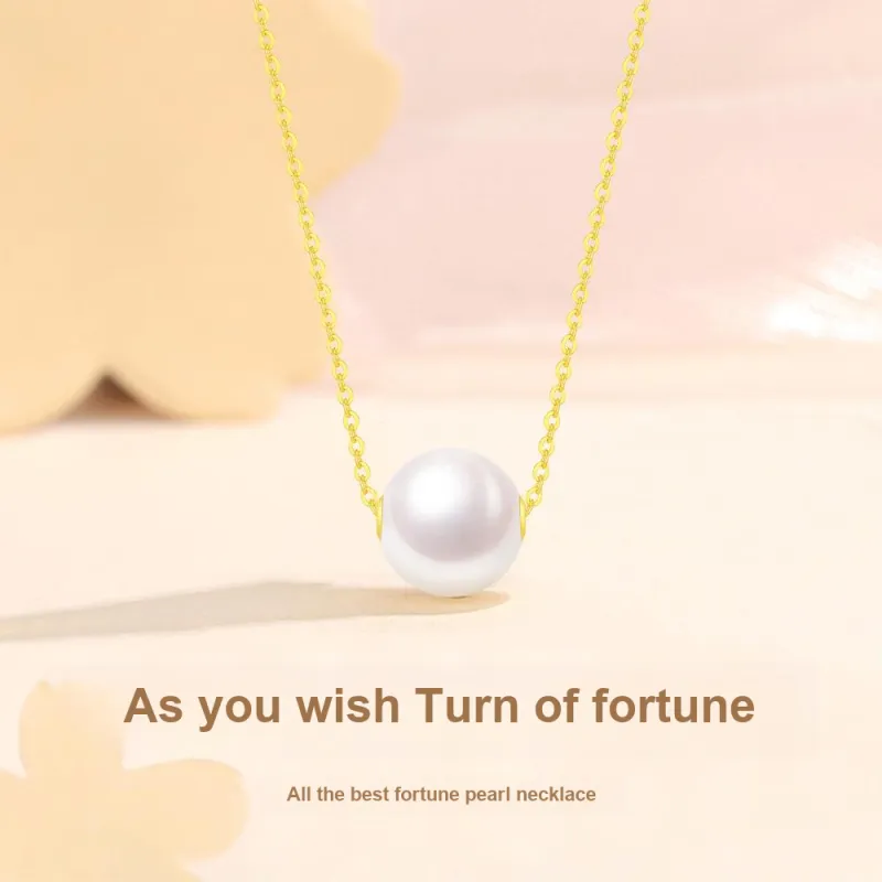 Fortune Gold Pearl Necklaces Unisex-1