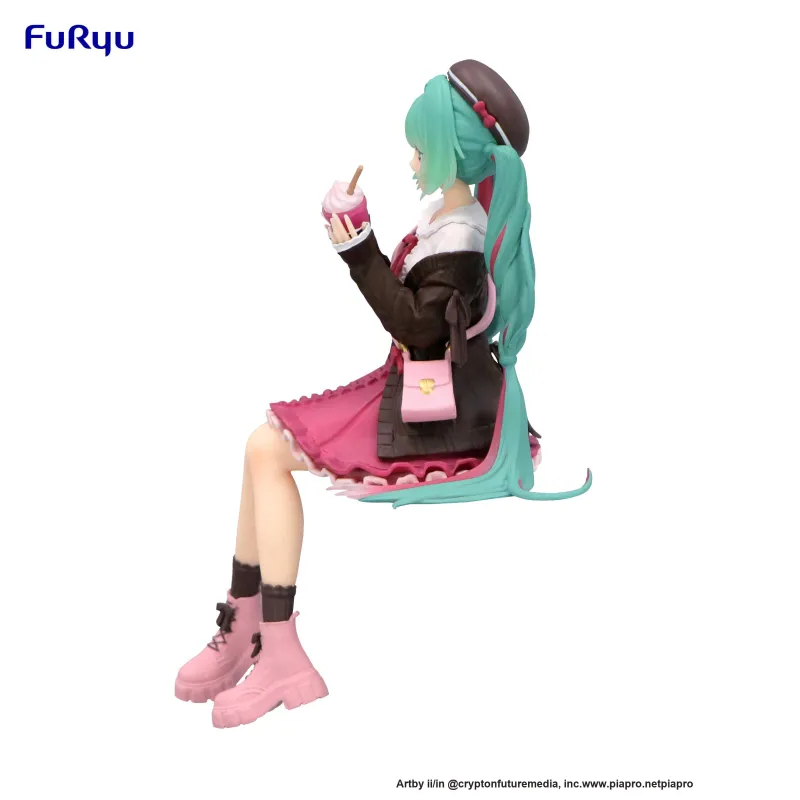 FURYU Hatsune Miku Foam Face Press Fall Date Pink Bonus Gifts 14cm-4