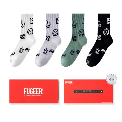 FUGEER Mid Calf Socks Men's 4 Pack