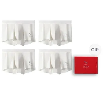 RED DRAGONFLY Cotton Panties Men's Combo Gift Box Sets White