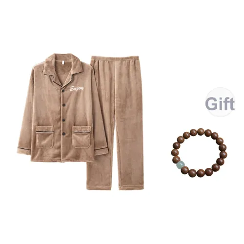 MENGLUAN Темно-коричневый с подарком Мужской комплект пижам