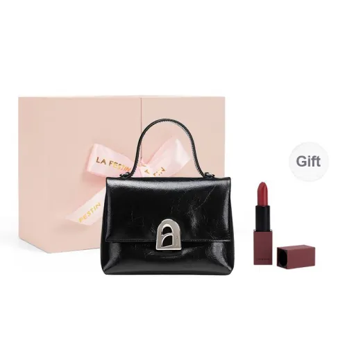LA FESTIN Cow Leather Advanced Sensing Crossbody Shoulder Bag Small Size Women's Ballet Pink/Energy Red/Cool White