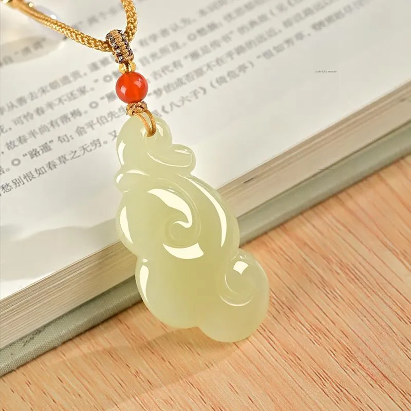 KUNYUYAO Hetian Jade Pendants White Jade Unisex-19