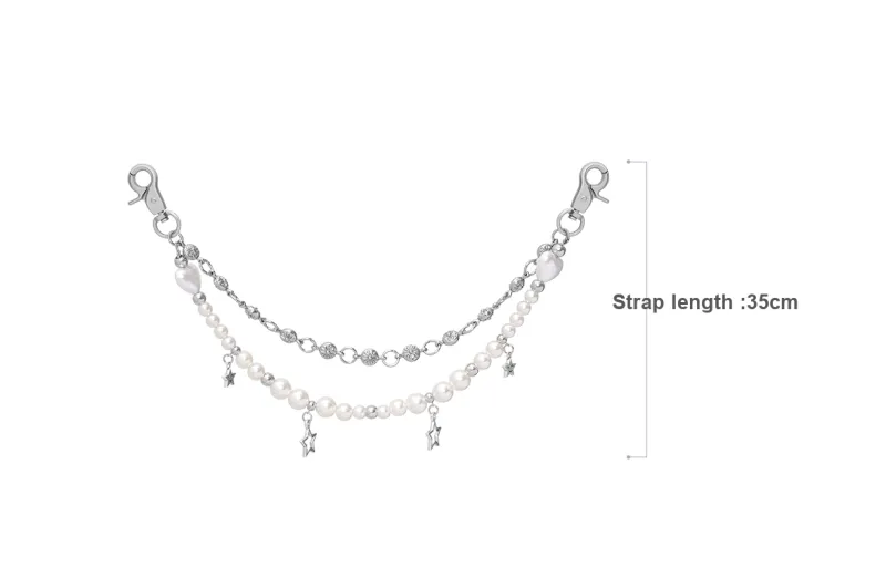 Lan Bao Fan Alloy Metal Bag Accessory Bag Strap Unisex Silver-26