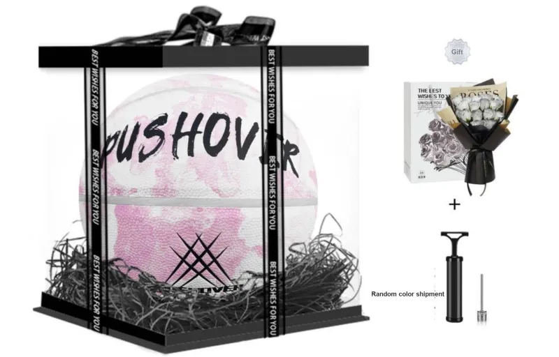 PUSHOVER PU Basketball Pink Size 7 Training Unisex-14