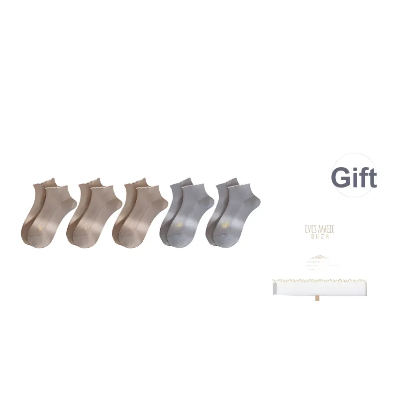XIA.WA.ZHI.XIU Ankle Socks Women's Shopping Bag 5 Pack-36