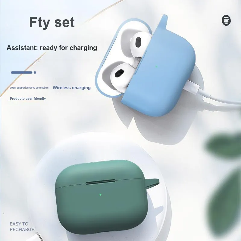 BLUEO Protective Case Apple Wireless Bluetooth Trendy Soft Shell Third Generation Silicone Headphone Cases-3