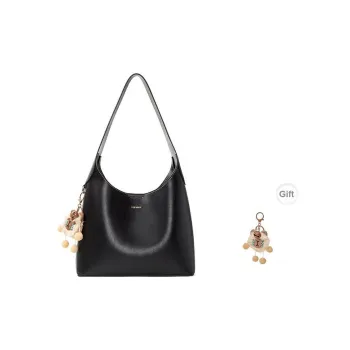 Teenmix Cow Leather With Synthetic Leather Hobo Bag, Handbag, Shoulder Bag, Tote Tubas Women's Coffee/Black