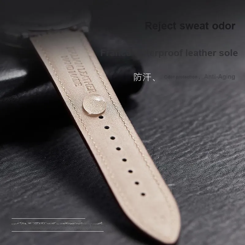 IStrap Omega Compatibility Watch Band 16/18/19/20/21/22mm Cowhide Leather Material-11