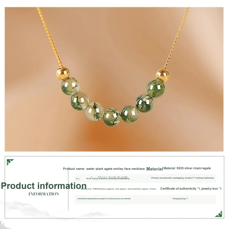 Oriental Jade Agate Necklaces Women's-1