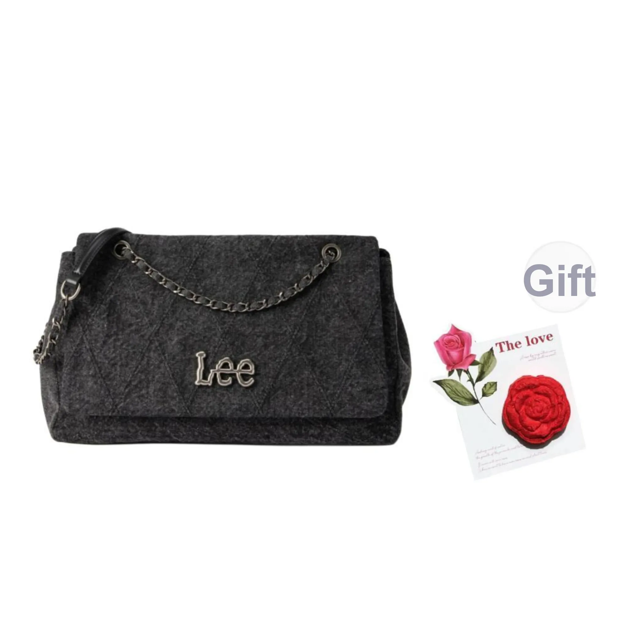 Lee Denim Large Pocket Shoulder Bag Regular Women's Black
