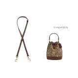 Brown 1.1cm Width Litchi Grain Gold Fastener 90-120cm[Compatibility 2024 Snowflake Bucket Bag]
