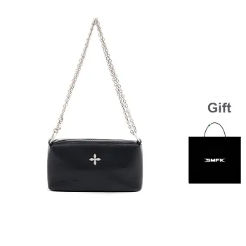 SMFK Cow Leather Shoulder Bag Women's Wilderness Black