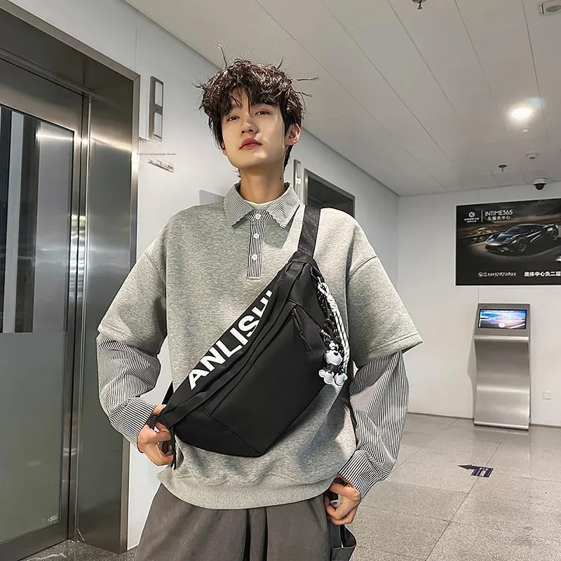 Single Warehouse Nylon Sling Bag Unisex White/Khaki/Gray/Black-20