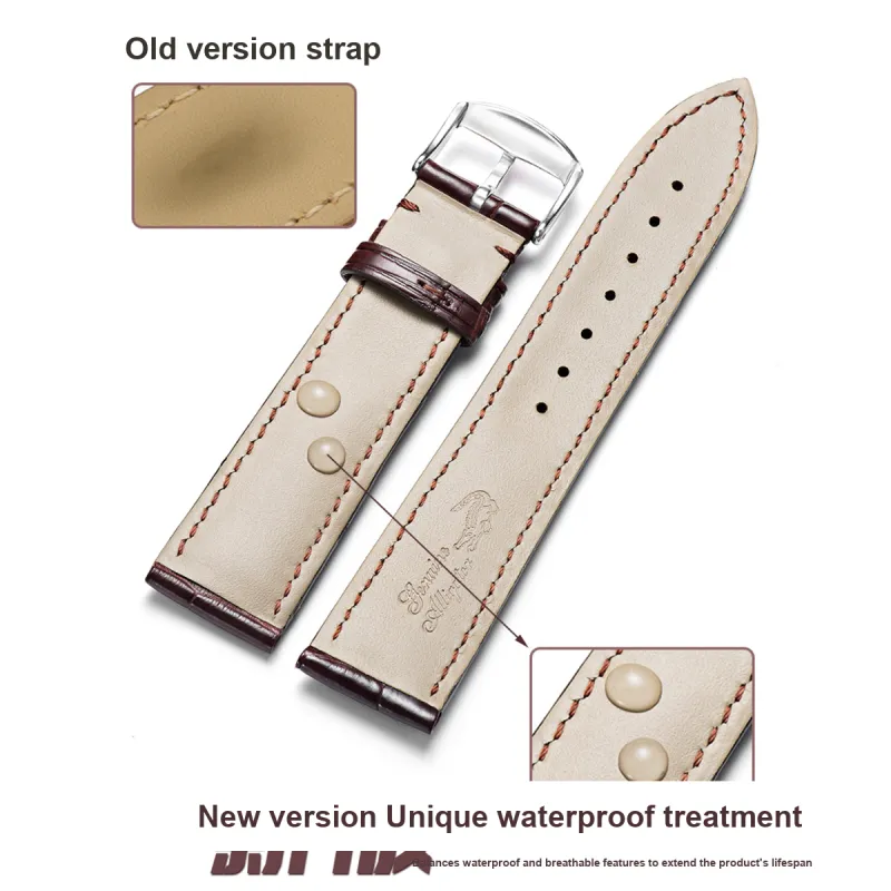 ZHISHENG Longines Omega MIDO Tissot IWC Jaeger LeCoultre Compatibility Watch Band Genuine Leather Material-5
