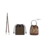 Dempsey14 Brown Silver-Tone Buckle Shoulder Strap with Brown Liner