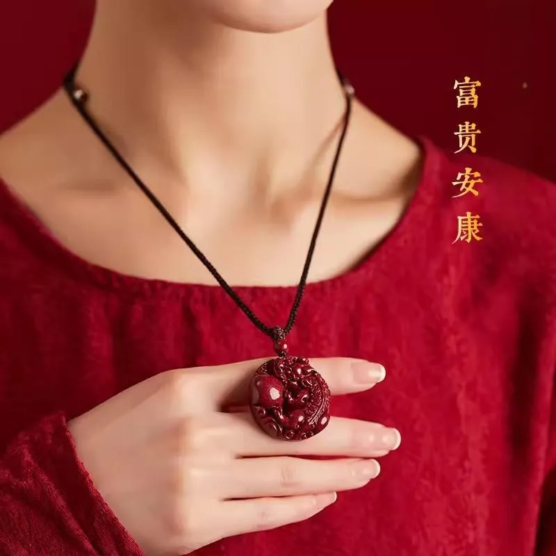 FOREVER MELODY Reconstructed Cinnabar Necklaces Men's-2