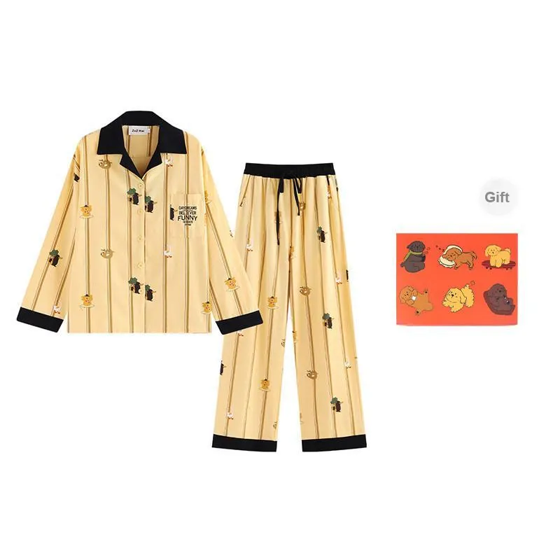 Wabi Town Pajama Gift Box Women's Yellow-0