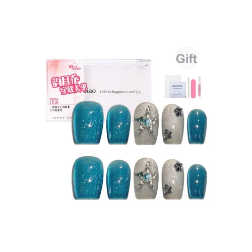 Yun Yue Joe Sea Легенда Сапфир Прозрачный Звезды 3D-эффект False Nail Короткий LADDER 15мм