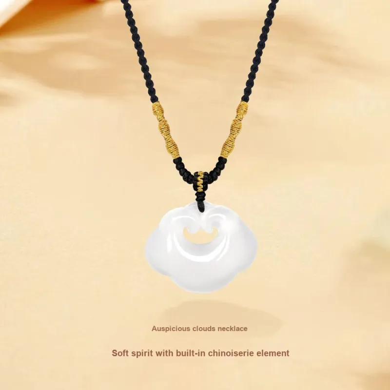 Love Jewelry Natural Chalcedony Jade Necklaces Unisex-1