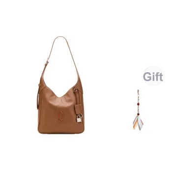PECO Cow Leather Bucket Bags Crossbody Bag Shoulder Bag Large Size Unisex Classic Black/Tortoiseshell