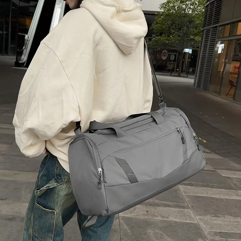 GOBLIN SHARKS 1759 Nylon Gym Bag Large Size Unisex Black/Gray-7