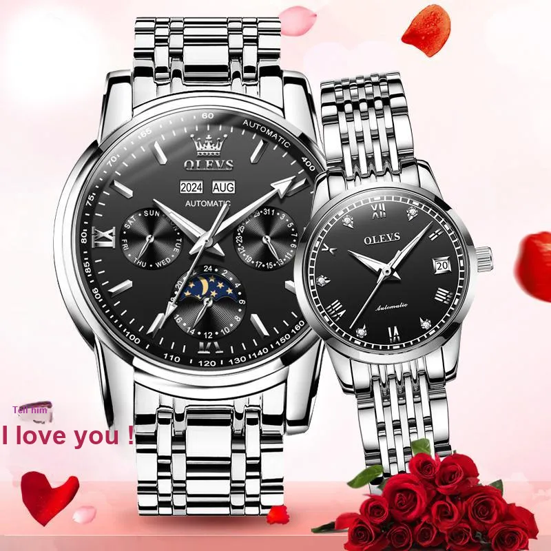 OLEVS Heart-to-Heart Knot Collection Mechanical Movement Watch Unisex White Dial-10
