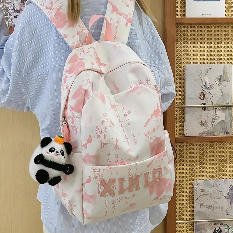 Yalu Nylon Backpack Unisex Black/Green/Blue/Pink-1